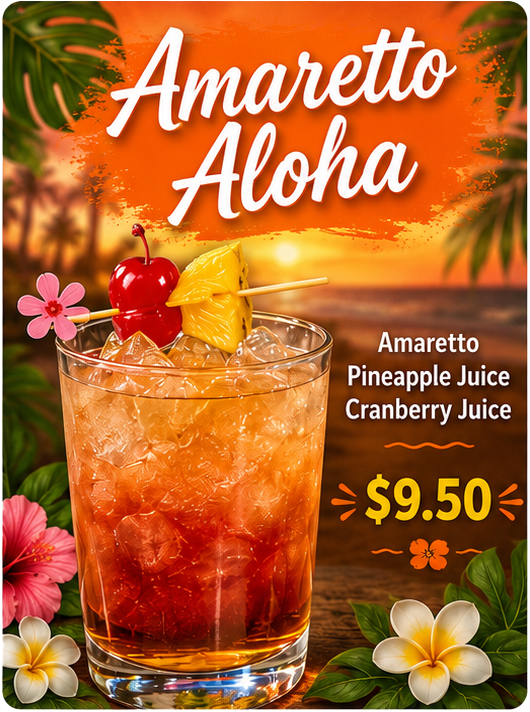 Amaretto Aloha - $9.50