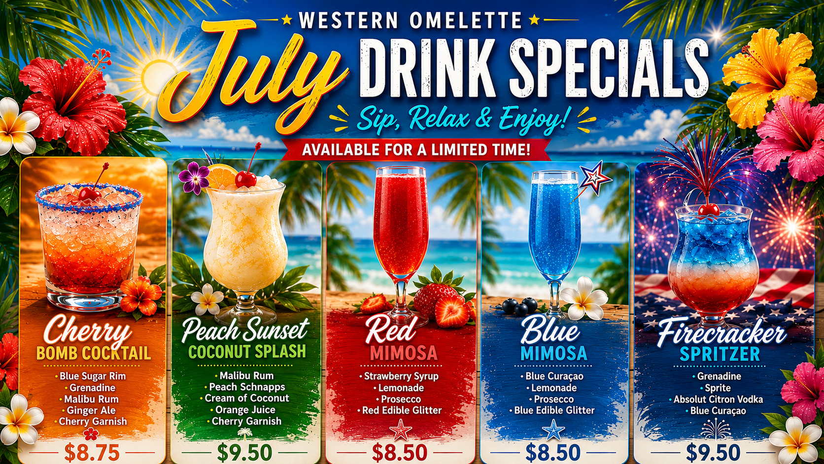π¨ JULY DRINK SPECIALS HAVE ARRIVED! πΉβοΈ