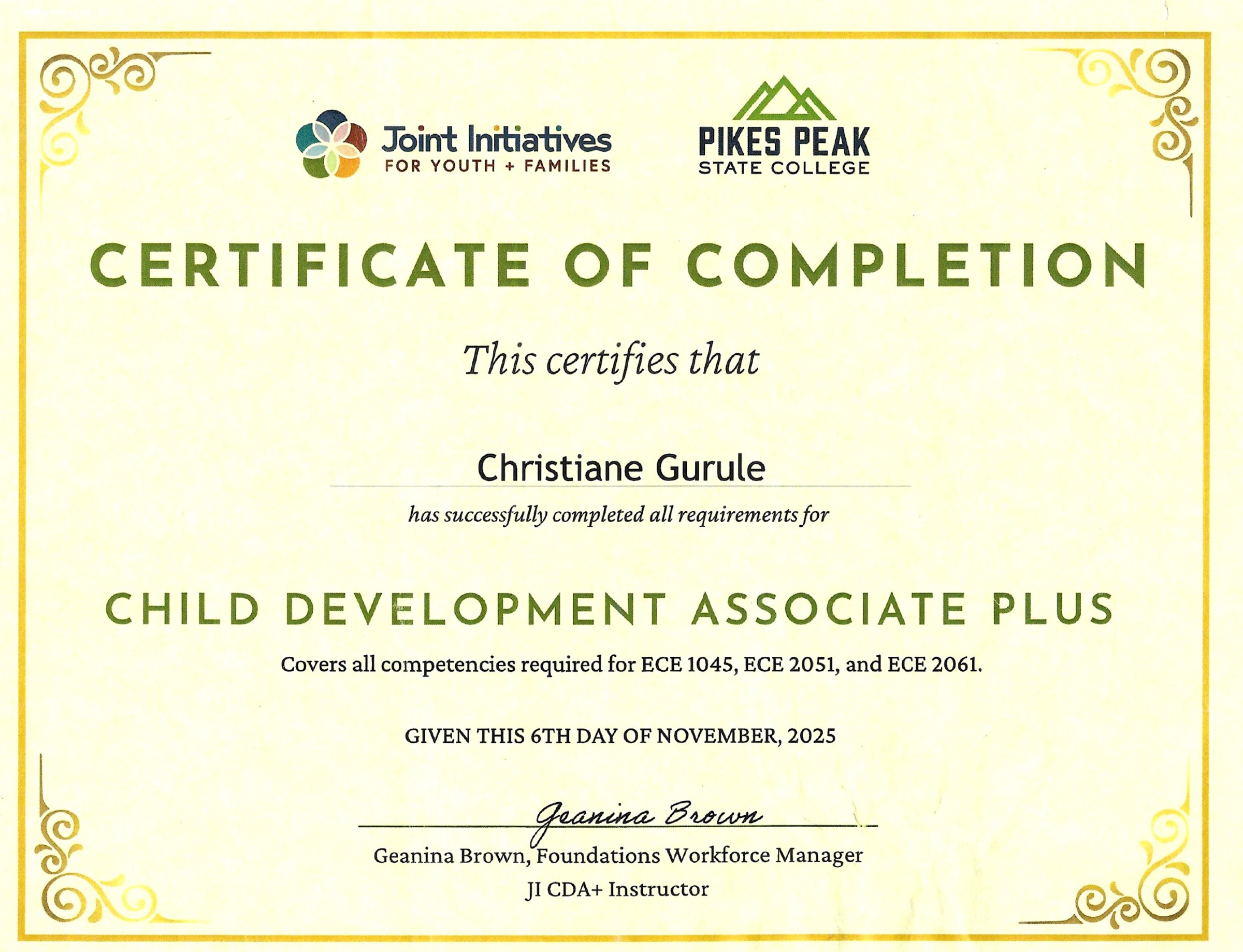 Child Development Associate Plus (CDA+)
